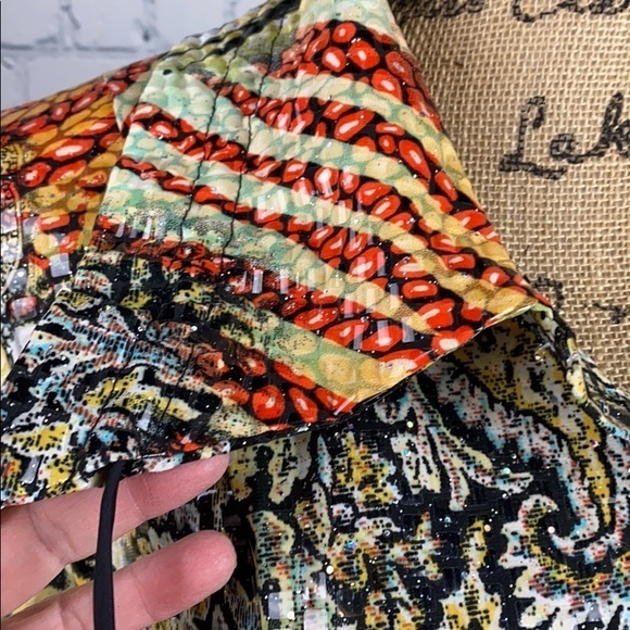 IC Collections Vintage Abstract Paillettes Shirt - Picture 5 of 9